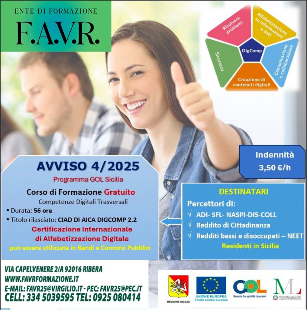 Avviso 4/2025 Competenze Digitali